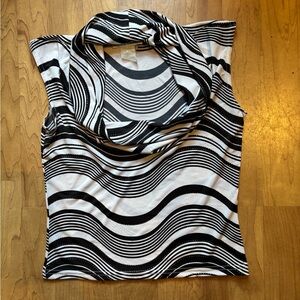 Black and White Striped Women's Top